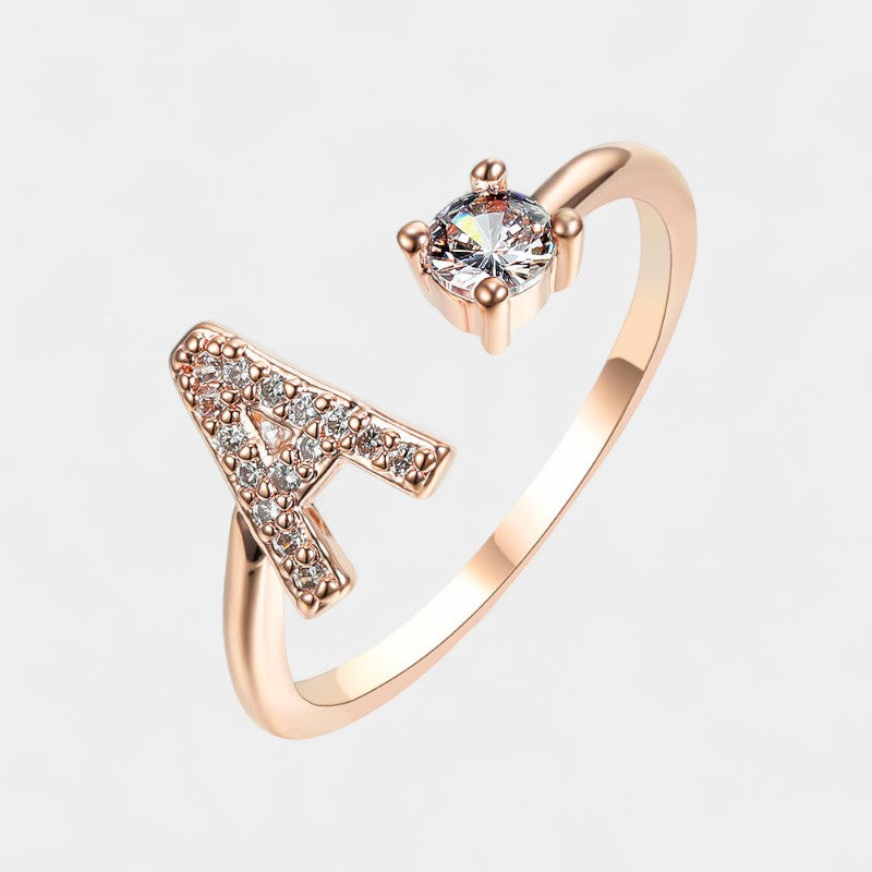 Virelle-Ring-Virelle Ring - Initial letter ring fashion met zirconia