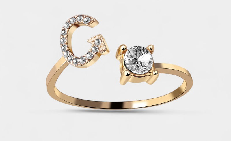 Virelle-Ring-Virelle Ring - Initial letter ring fashion met zirconia