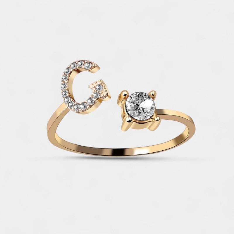 Virelle-Ring-Virelle Ring - Initial letter ring fashion met zirconia
