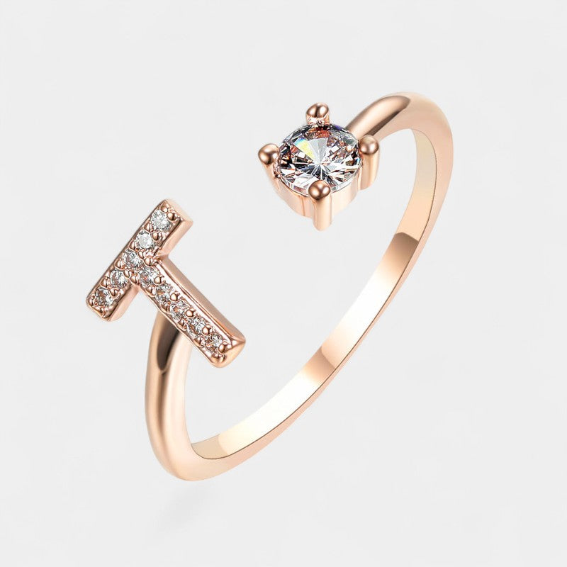 Virelle-Ring-Virelle Ring - Initial letter ring fashion met zirconia