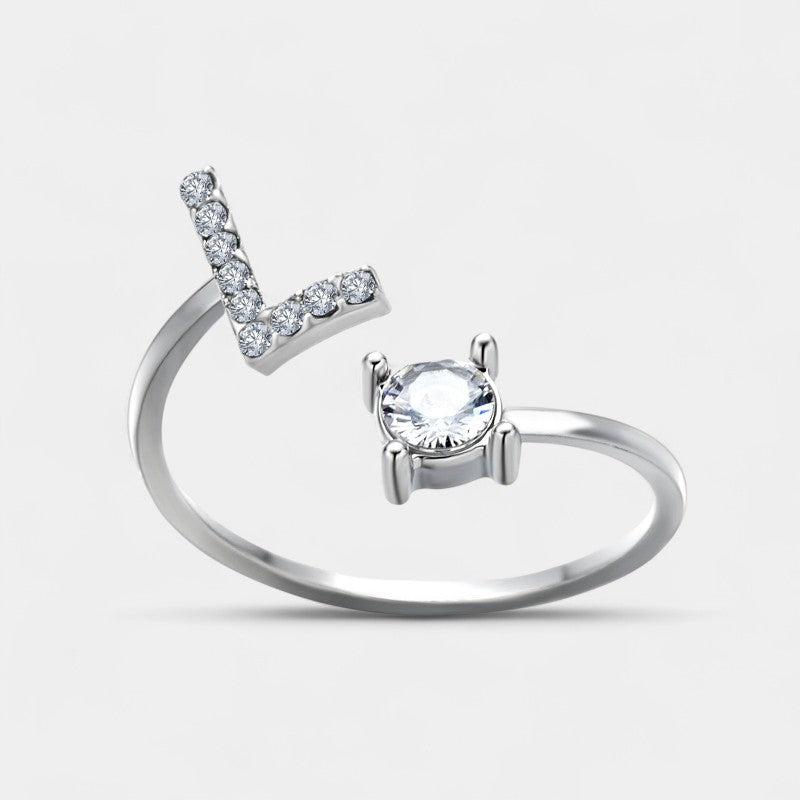 Virelle-Ring-Virelle Ring - Initial letter ring fashion met zirconia