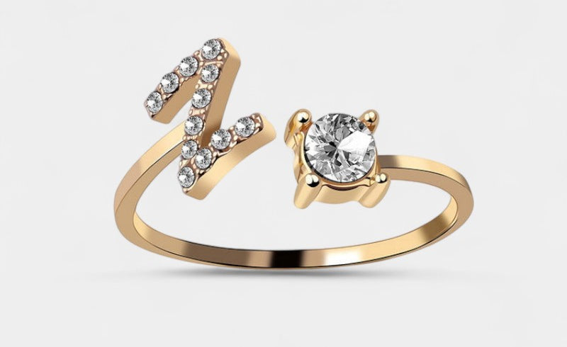Virelle-Ring-Virelle Ring - Initial letter ring fashion met zirconia