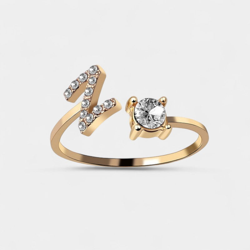 Virelle-Ring-Virelle Ring - Initial letter ring fashion met zirconia