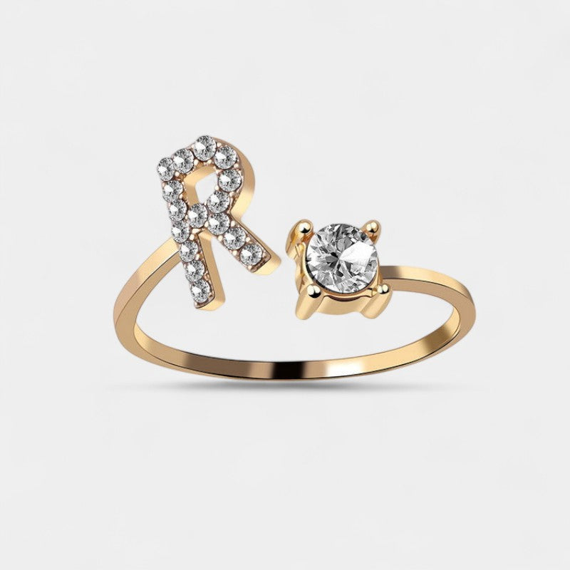 Virelle-Ring-Virelle Ring - Initial letter ring fashion met zirconia