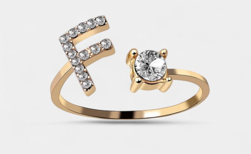 Virelle-Ring-Virelle Ring - Initial letter ring fashion met zirconia