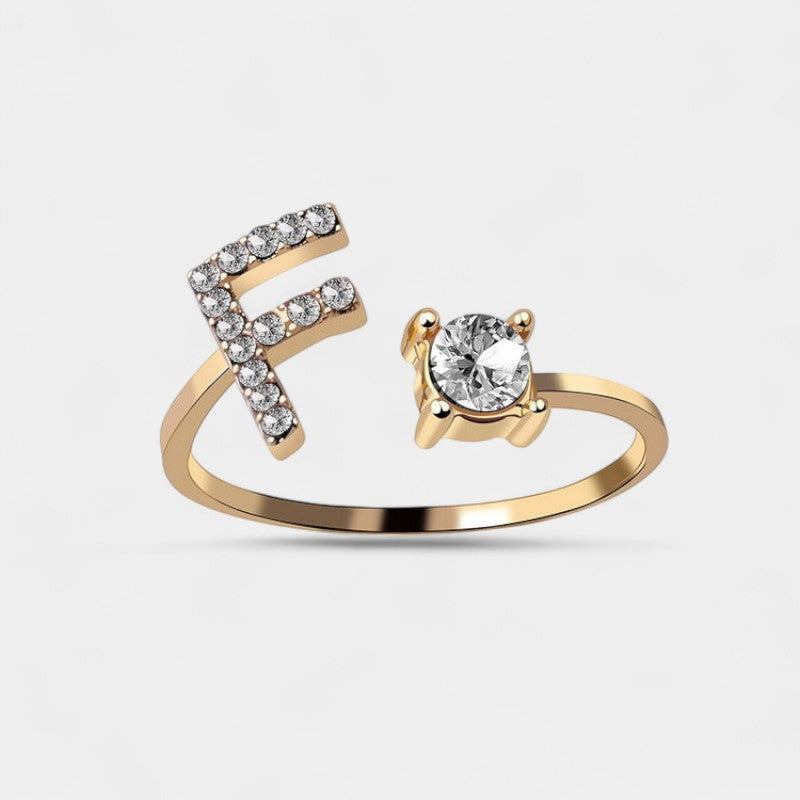 Virelle-Ring-Virelle Ring - Initial letter ring fashion met zirconia