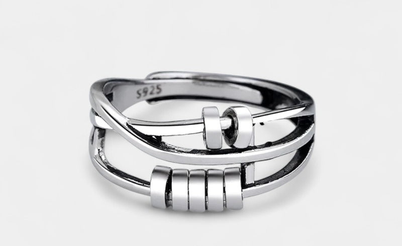 Virelle-Ring-Virelle Ring - Verstelbare industriële ontwerp zilveren ring