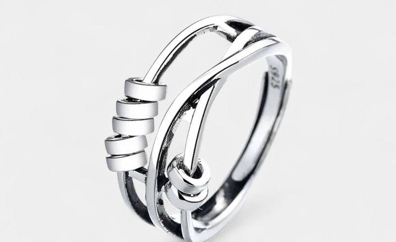 Virelle-Ring-Virelle Ring - Verstelbare industriële ontwerp zilveren ring