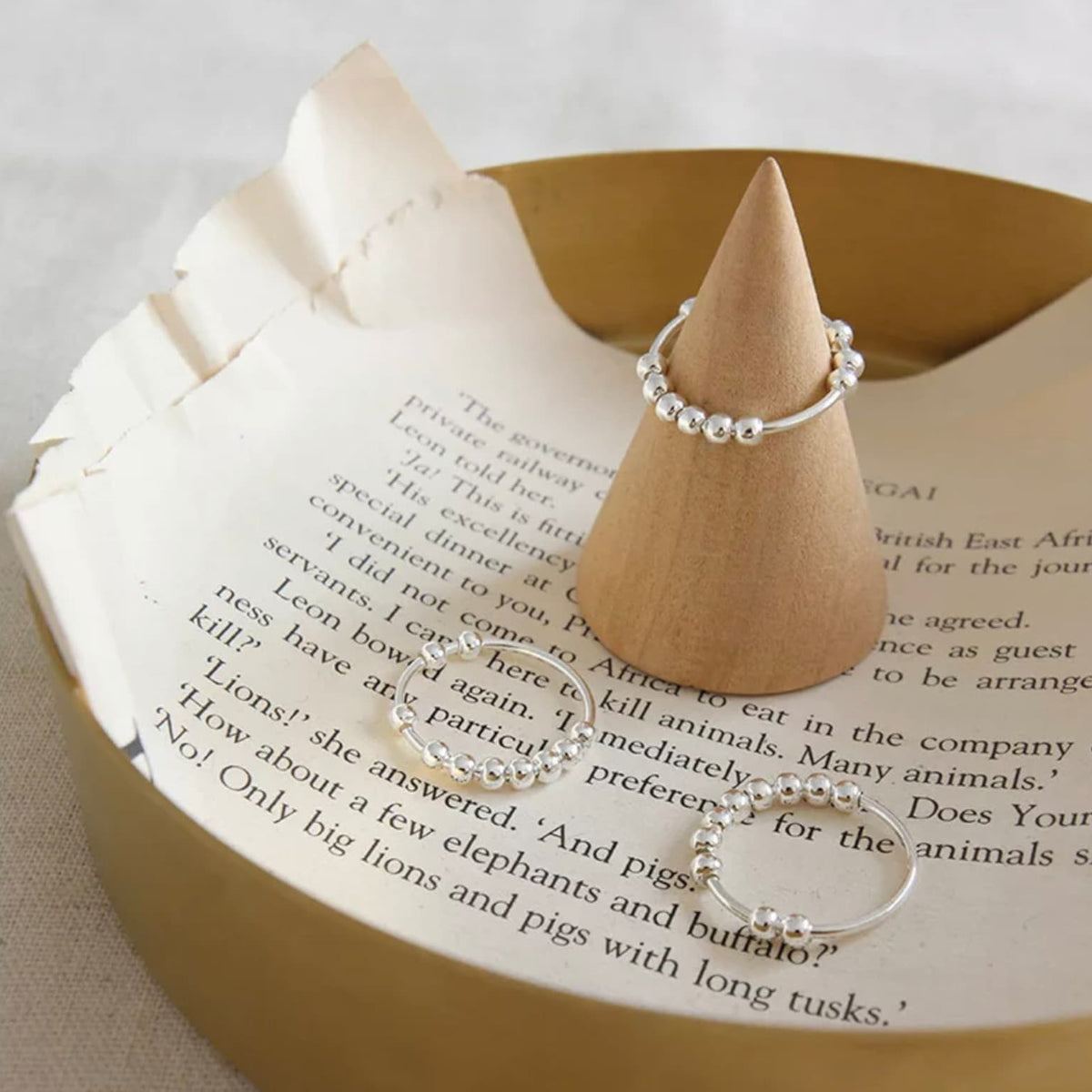 Virelle-Ring-Virelle | Verstelbare stressverlichtende ring – Fidget ring met kralen dames/heren