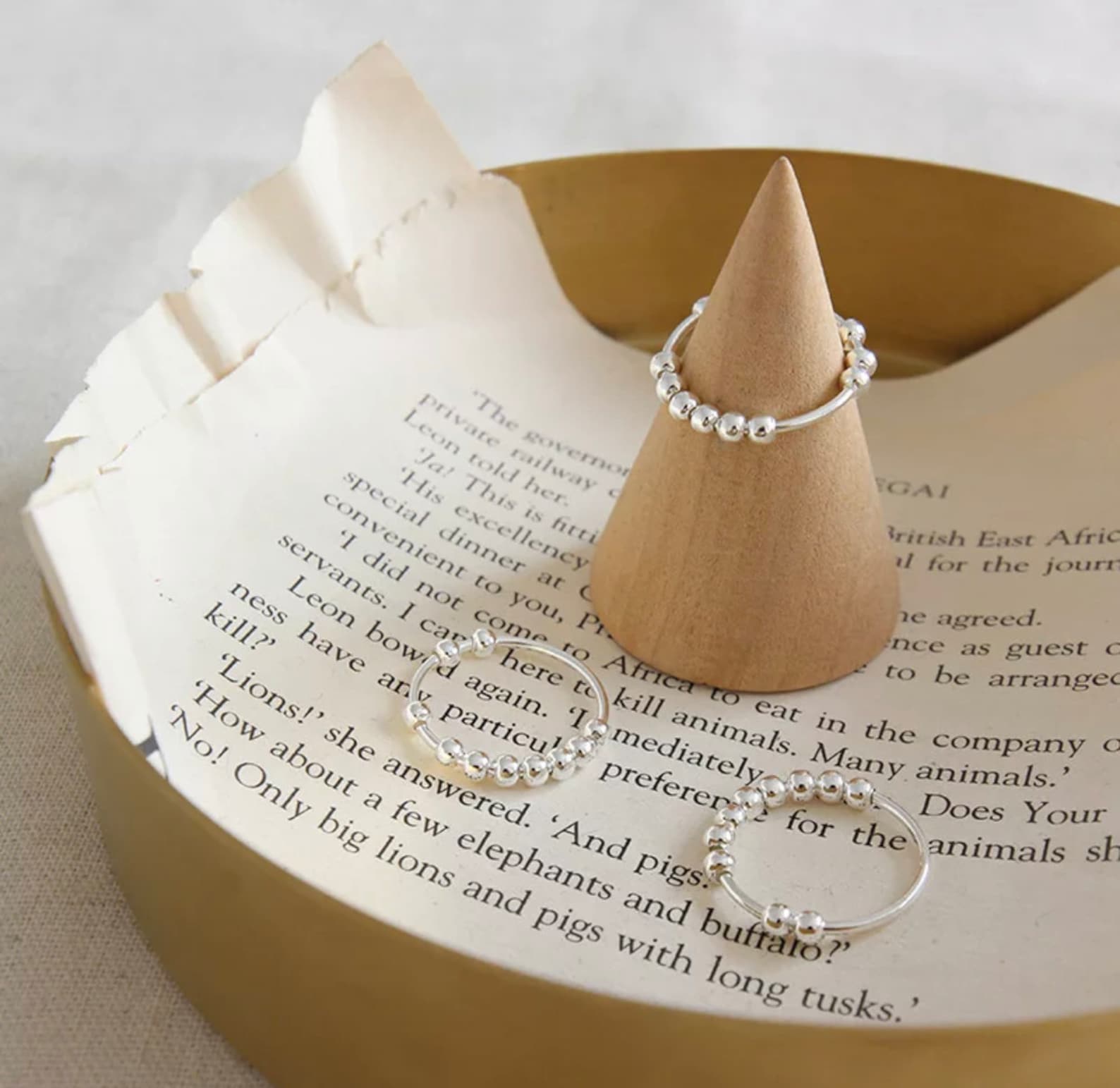 Virelle-Ring-Virelle | Verstelbare stressverlichtende ring – Fidget ring met kralen dames/heren