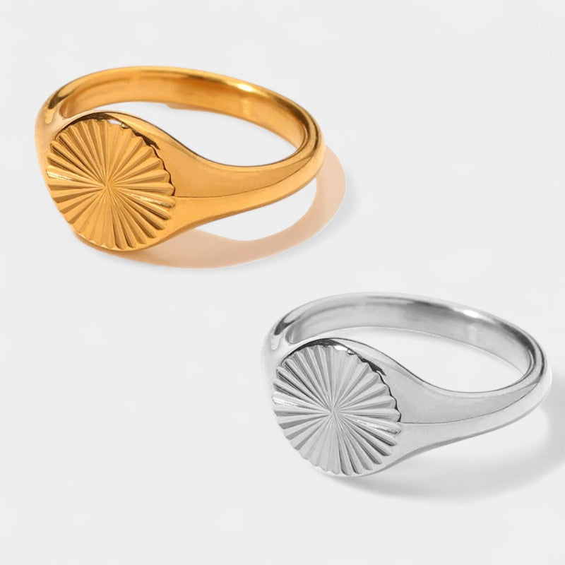 Virelle-Ring-Virelle ring - Fade wave rays texture ring van roestvrij staal