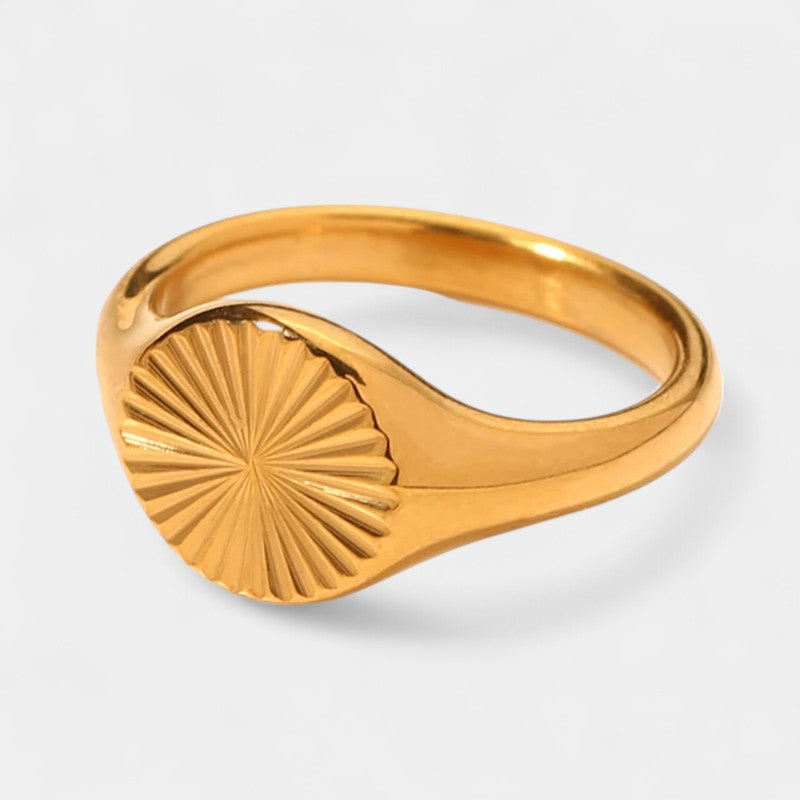 Virelle-Ring-Virelle ring - Fade wave rays texture ring van roestvrij staal