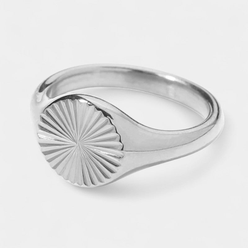 Virelle-Ring-Virelle ring - Fade wave rays texture ring van roestvrij staal