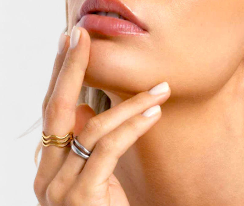 Virelle-Ringenset-Virelle | Dames ringenset – stapelbaar ontwerp, meerlaagige set