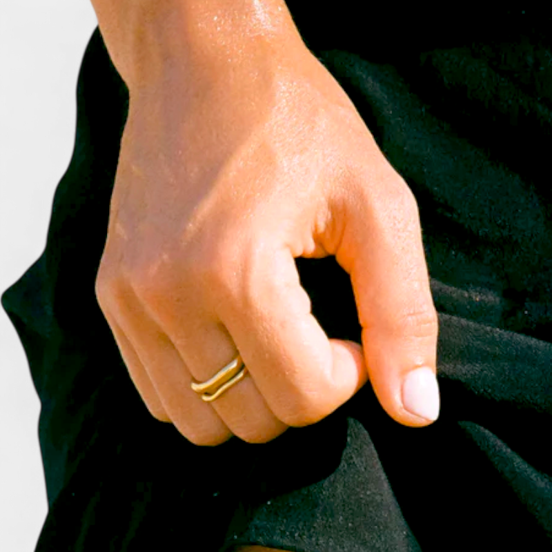 Virelle-Ringenset-Virelle | Dames ringenset – stapelbaar ontwerp, meerlaagige set