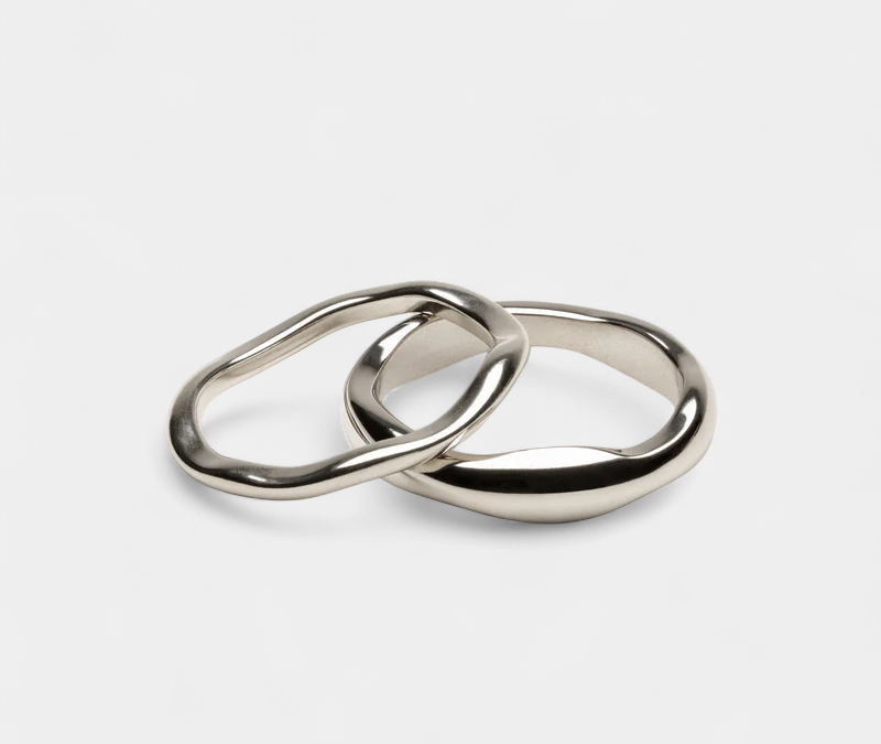 Virelle-Ringenset-Virelle | Dames ringenset – stapelbaar ontwerp, meerlaagige set