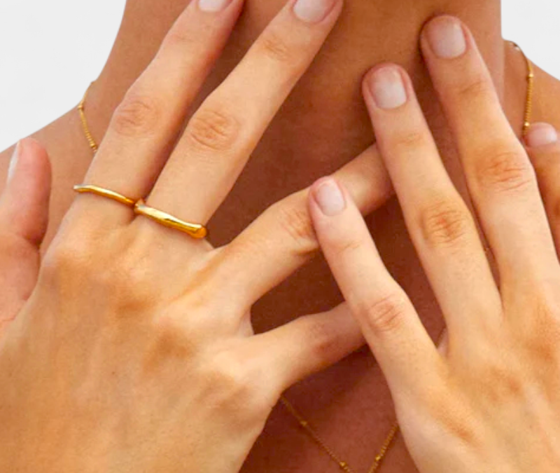 Virelle-Ringenset-Virelle | Dames ringenset – stapelbaar ontwerp, meerlaagige set