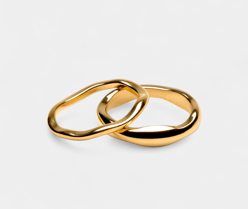 Virelle-Ringenset-Virelle | Dames ringenset – stapelbaar ontwerp, meerlaagige set