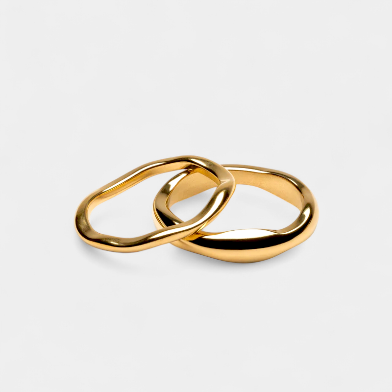 Virelle-Ringenset-Virelle | Dames ringenset – stapelbaar ontwerp, meerlaagige set