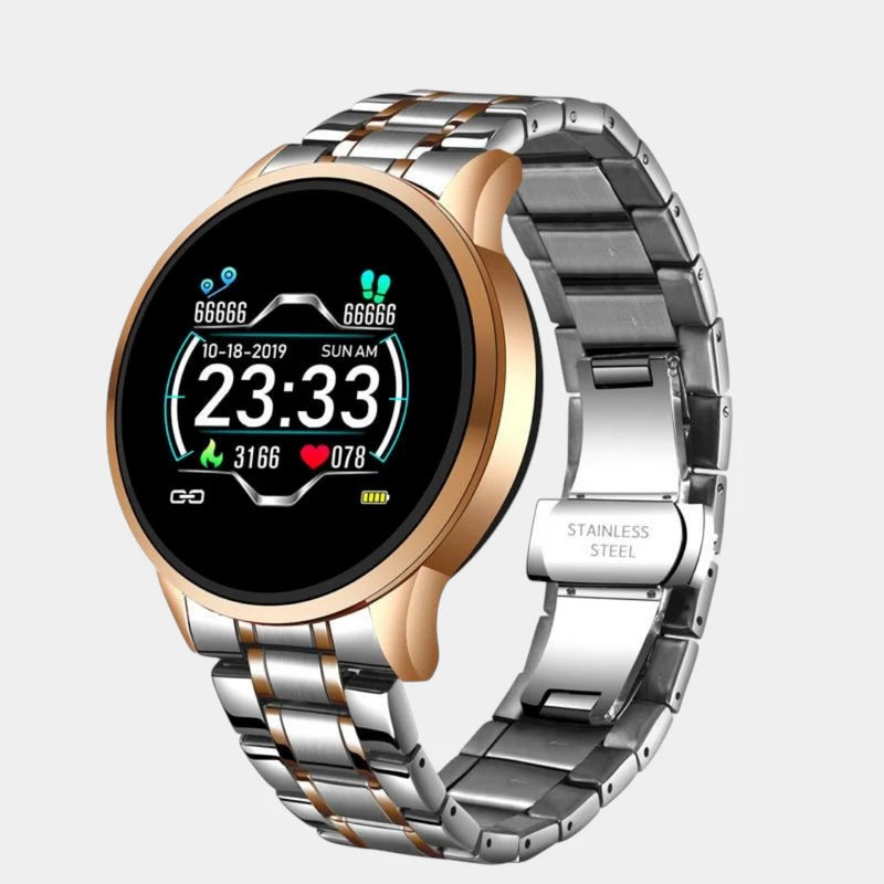 Virelle-Smartwatch Classic-Virelle | Heren Smartwatch – Ronde Digitale Display, Roestvrijstalen Band, Activiteitstracker