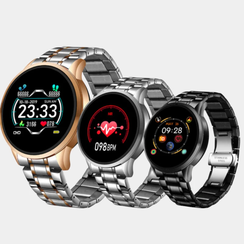 Virelle-Smartwatch Classic-Virelle | Heren Smartwatch – Ronde Digitale Display, Roestvrijstalen Band, Activiteitstracker