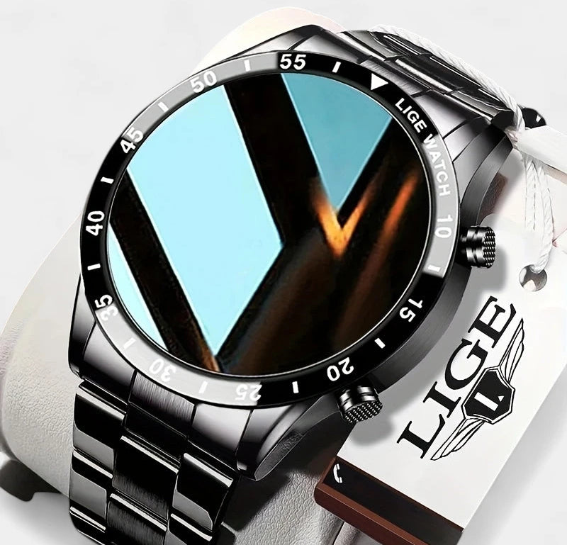 Virelle-Smartwatches-Virelle | Heren Smartwatch – Volledig Touchscreen, RVS Band, Fitness Tracker