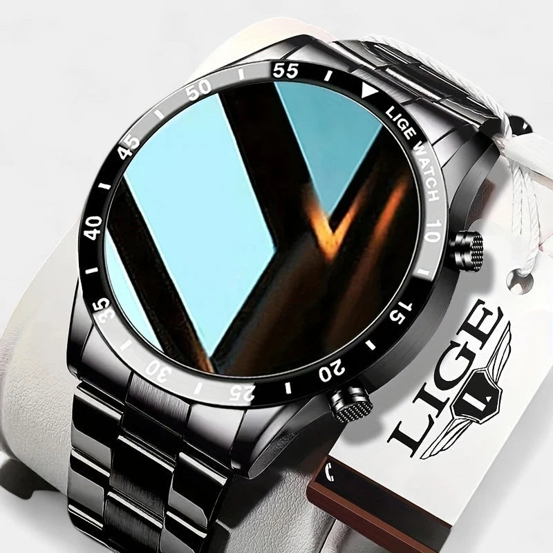 Virelle-Smartwatches-Virelle | Heren Smartwatch – Volledig Touchscreen, RVS Band, Fitness Tracker