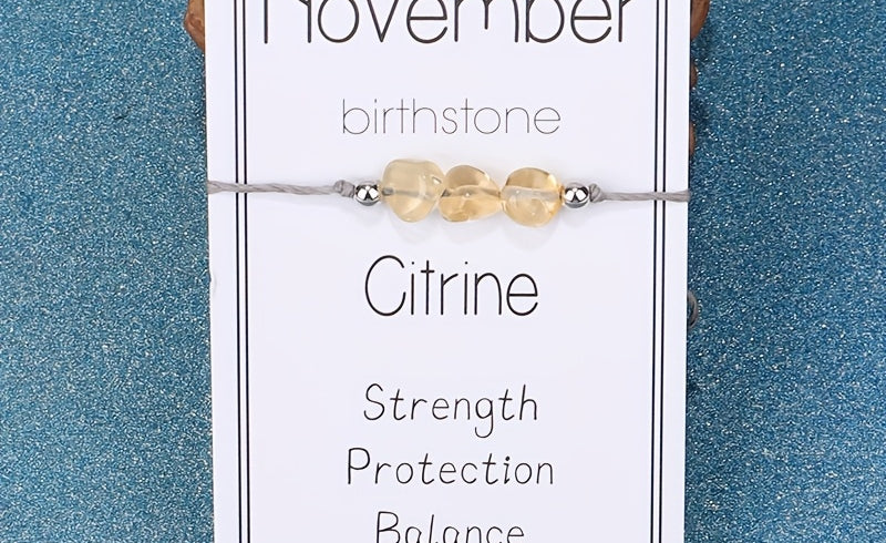 Virelle-Virelle | Dames Armband – 12 Maanden Geboortesteen met Gevlochten Koord, Inclusief Wenskaart