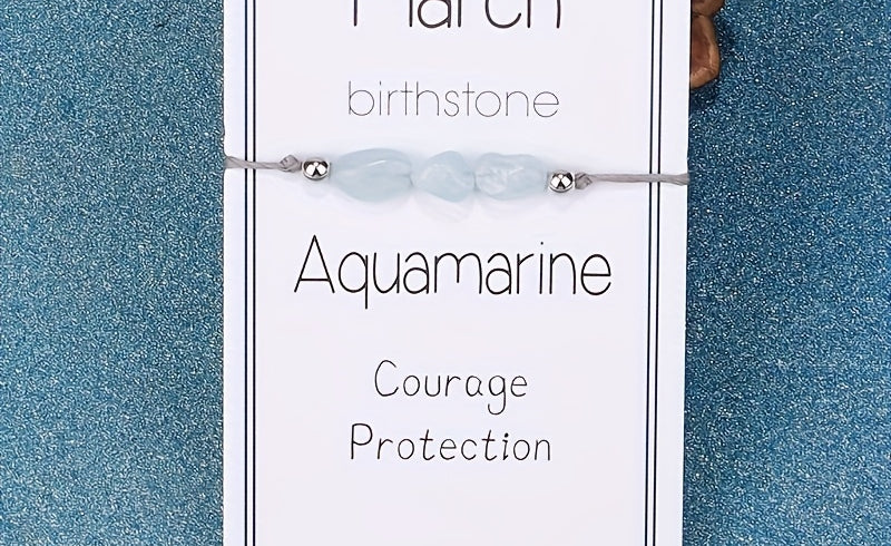 Virelle-Virelle | Dames Armband – 12 Maanden Geboortesteen met Gevlochten Koord, Inclusief Wenskaart