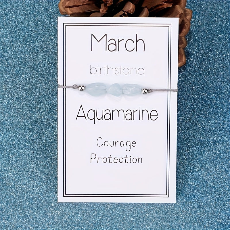 Virelle-Virelle | Dames Armband – 12 Maanden Geboortesteen met Gevlochten Koord, Inclusief Wenskaart