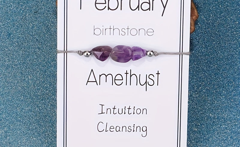 Virelle-Virelle | Dames Armband – 12 Maanden Geboortesteen met Gevlochten Koord, Inclusief Wenskaart