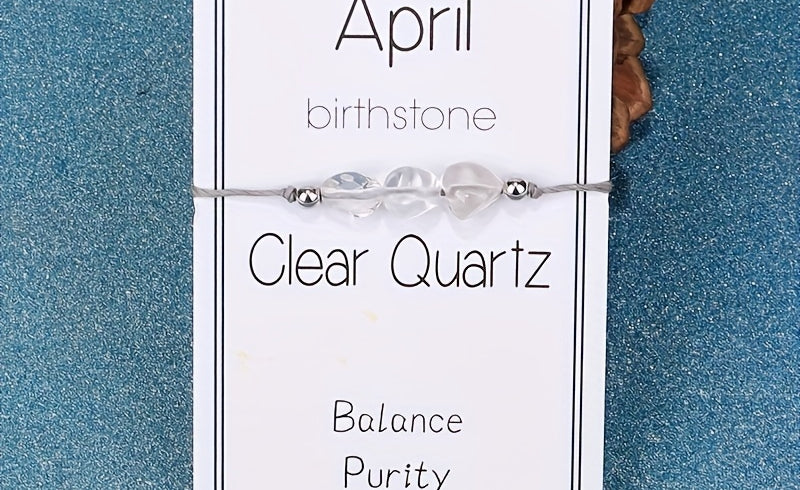 Virelle-Virelle | Dames Armband – 12 Maanden Geboortesteen met Gevlochten Koord, Inclusief Wenskaart