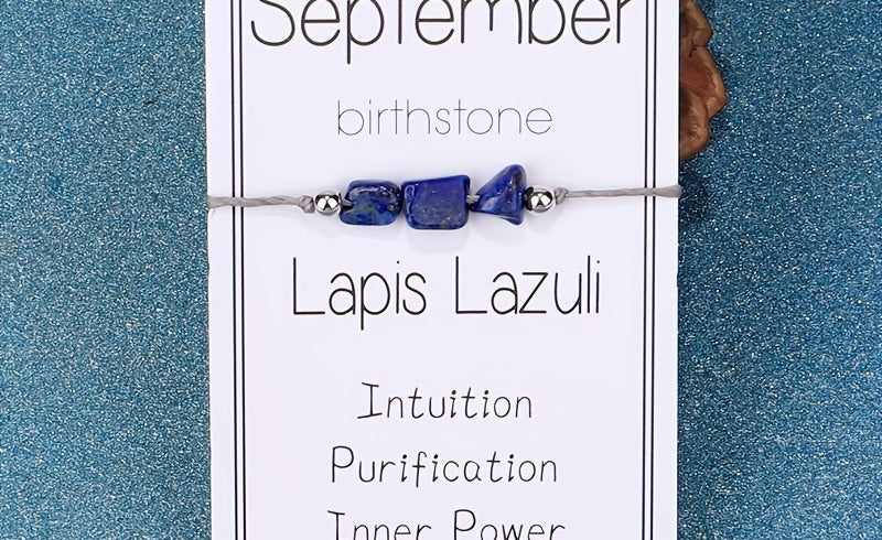 Virelle-Virelle | Dames Armband – 12 Maanden Geboortesteen met Gevlochten Koord, Inclusief Wenskaart