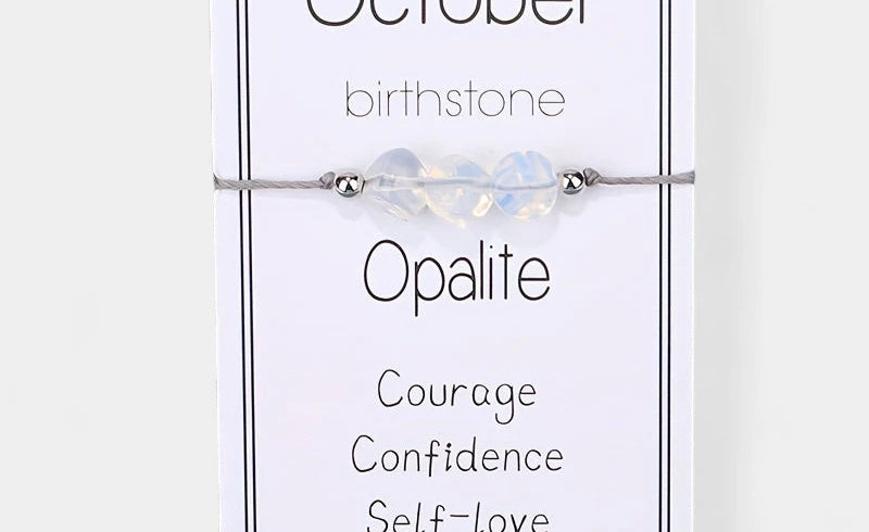 Virelle-Virelle | Dames Armband – Geboortesteen Kralenkoord, 12 Maanden Met Wenskaart