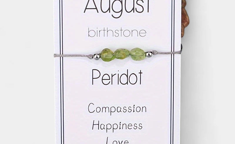 Virelle-Virelle | Dames Armband – Geboortesteen Kralenkoord, 12 Maanden Met Wenskaart