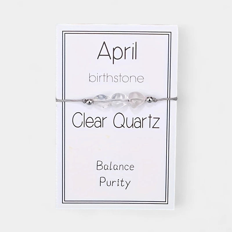 Virelle-Virelle | Dames Armband – Geboortesteen Kralenkoord, 12 Maanden Met Wenskaart