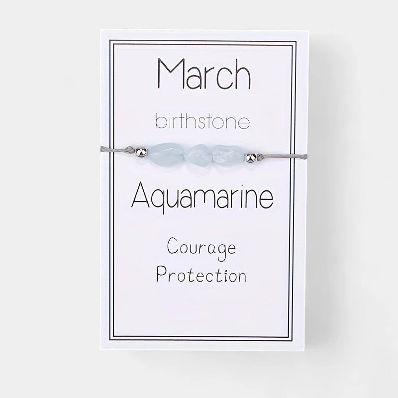 Virelle-Virelle | Dames Armband – Geboortesteen Kralenkoord, 12 Maanden Met Wenskaart