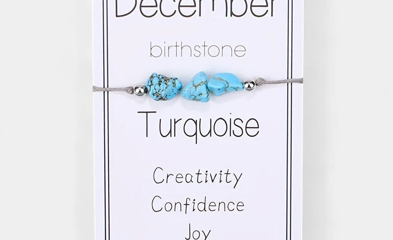 Virelle-Virelle | Dames Armband – Geboortesteen Kralenkoord, 12 Maanden Met Wenskaart