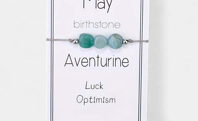 Virelle-Virelle | Dames Armband – Geboortesteen Kralenkoord, 12 Maanden Met Wenskaart