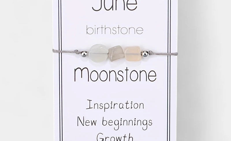 Virelle-Virelle | Dames Armband – Geboortesteen Kralenkoord, 12 Maanden Met Wenskaart