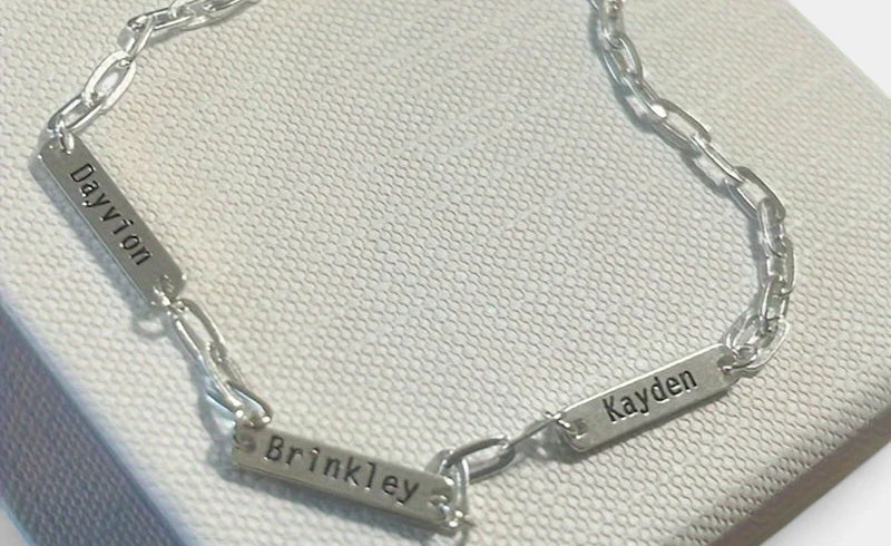 Virelle-Virelle | Dames Armband – Gepersonaliseerd Gegraveerd Naamplaatje, Roestvrij Staal, Paperclip Ketting