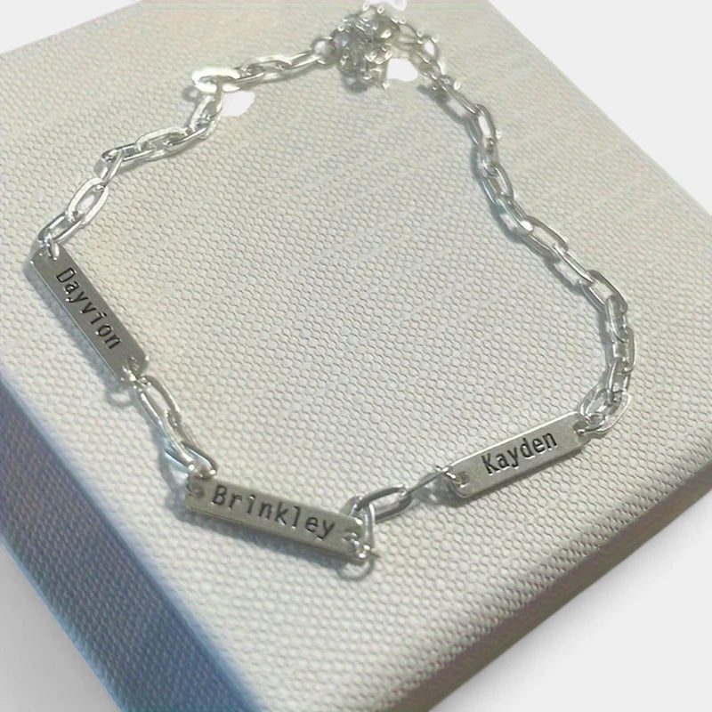 Virelle-Virelle | Dames Armband – Gepersonaliseerd Gegraveerd Naamplaatje, Roestvrij Staal, Paperclip Ketting