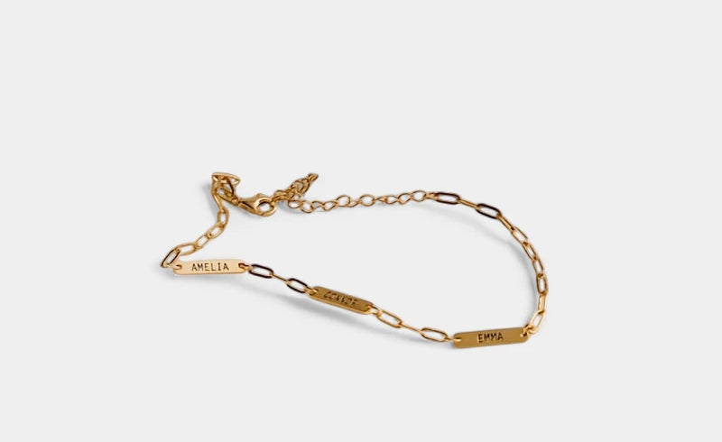 Virelle-Virelle | Dames Armband – Gepersonaliseerd Gegraveerd Naamplaatje, Roestvrij Staal, Paperclip Ketting
