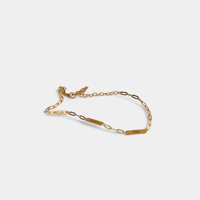 Virelle-Virelle | Dames Armband – Gepersonaliseerd Gegraveerd Naamplaatje, Roestvrij Staal, Paperclip Ketting