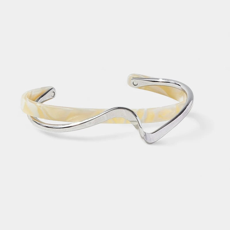 Virelle-Virelle | Dames Armband – Goud Verguld, Golfvormige Cuff, Minimalistisch Design