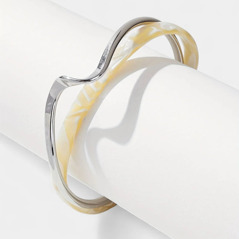 Virelle-Virelle | Dames Armband – Goud Verguld, Golfvormige Cuff, Minimalistisch Design