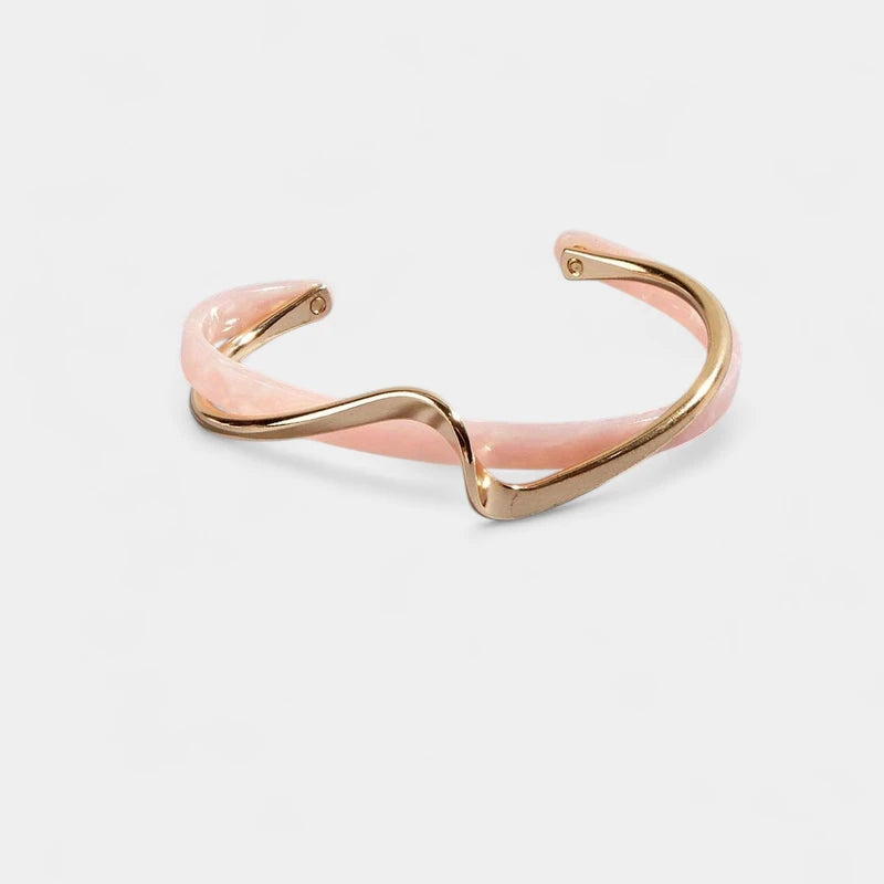Virelle-Virelle | Dames Armband – Goud Verguld, Golfvormige Cuff, Minimalistisch Design
