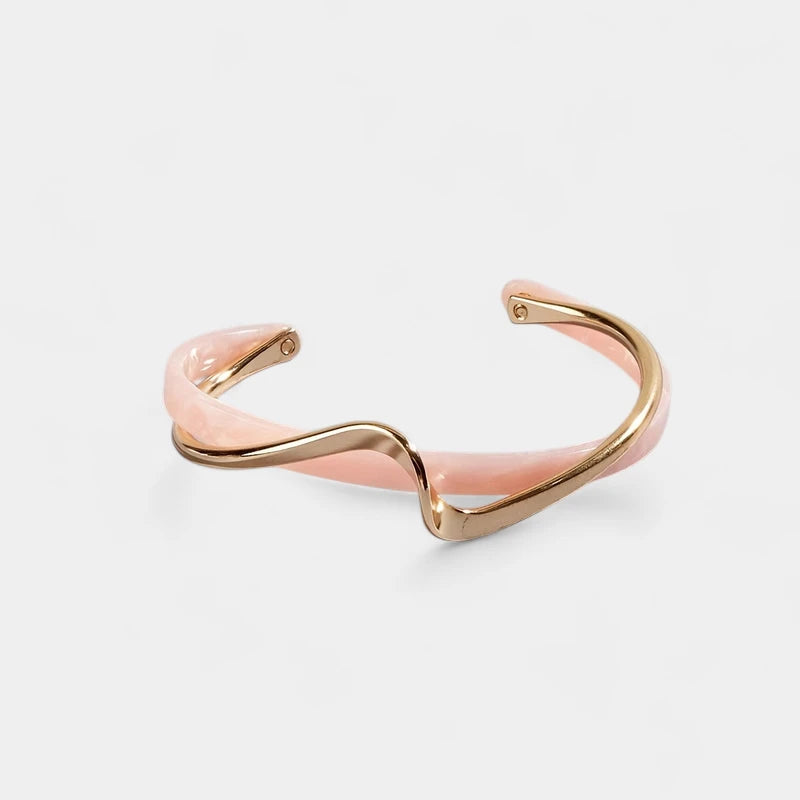 Virelle-Virelle | Dames Armband – Goud Verguld, Golfvormige Cuff, Minimalistisch Design