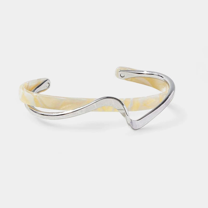 Virelle-Virelle | Dames Armband – Goud Verguld, Golfvormige Cuff, Minimalistisch Design