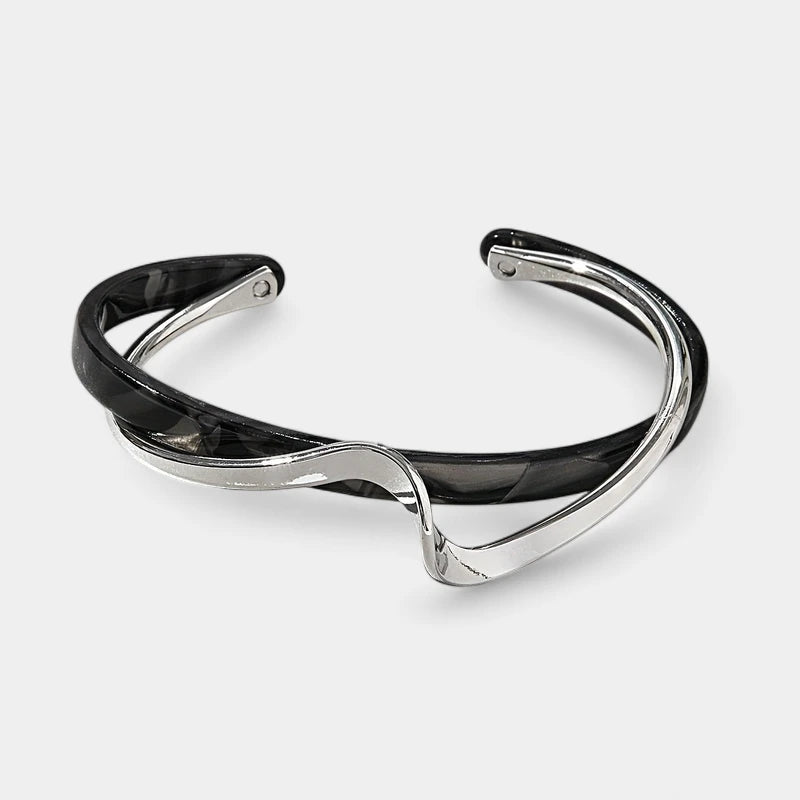 Virelle-Virelle | Dames Armband – Goud Verguld, Golfvormige Cuff, Minimalistisch Design